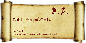 Mahl Pompónia névjegykártya
